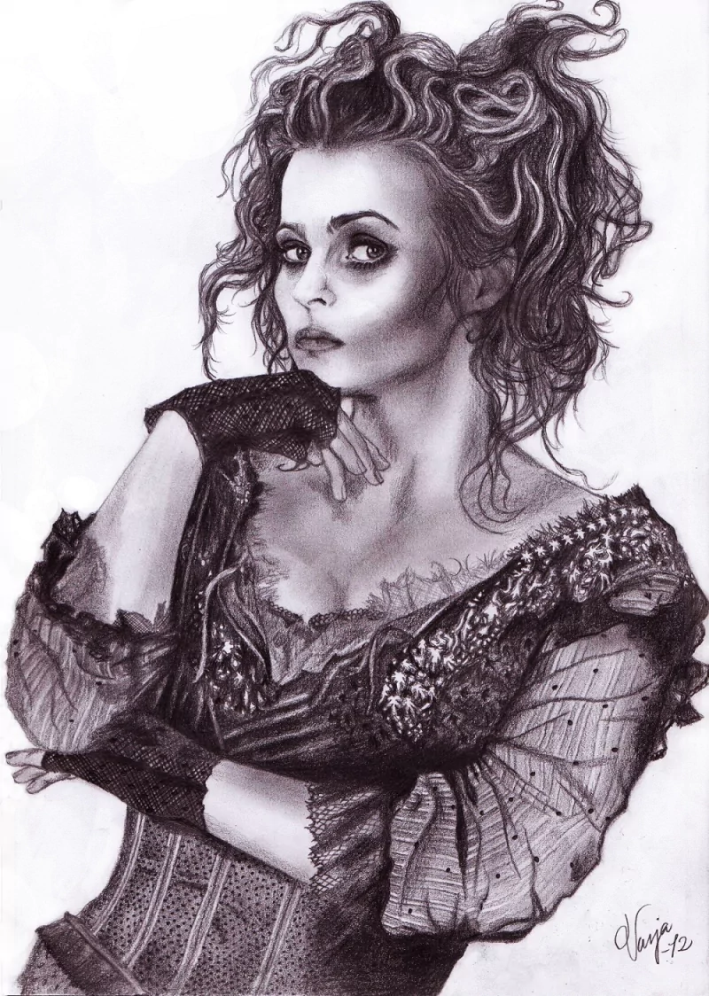 drawing Celebrity Helena Bonham Carter Image