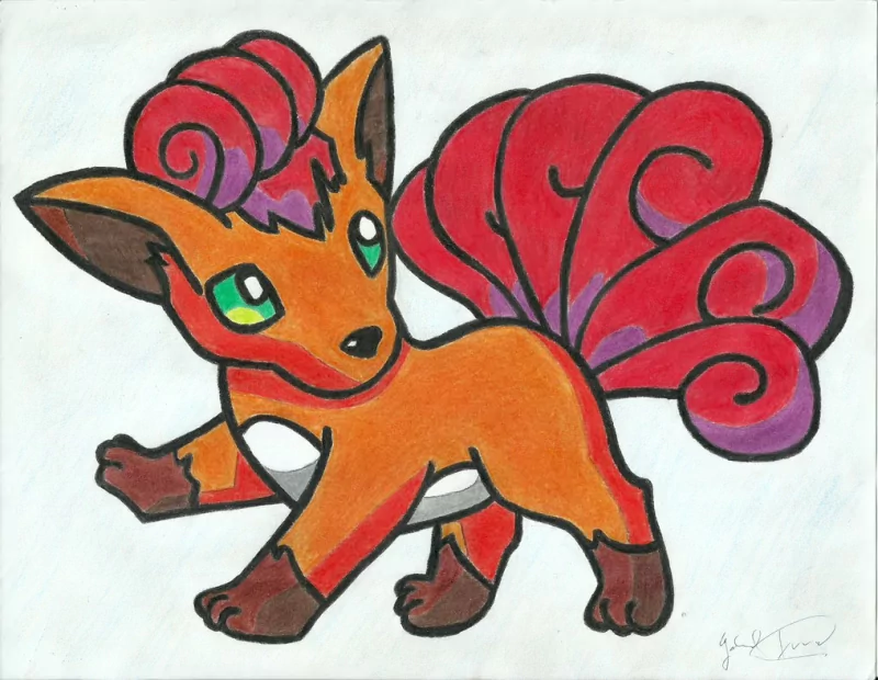  Vulpix colorized