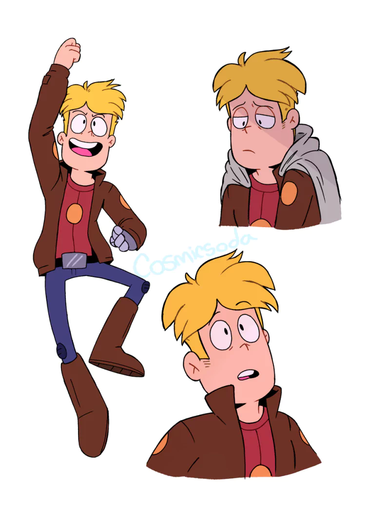 sad smile boots jacket blonde Gary Goodspeed TV Show Final Space Image