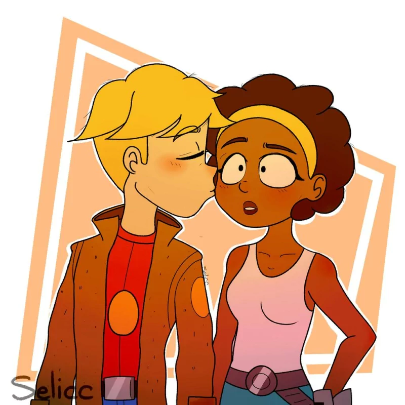 blonde kiss Quinn Airgon Gary Goodspeed TV Show Final Space Image