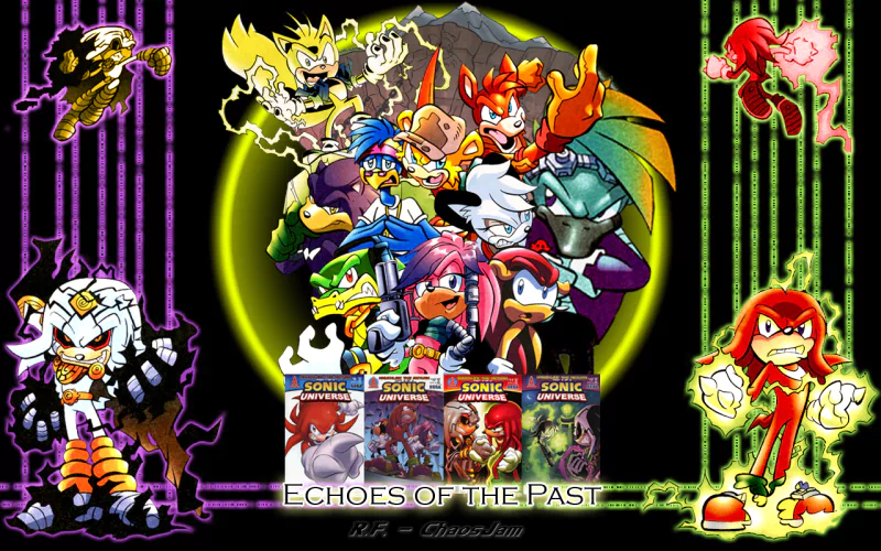 Archie Comics Ray the Flying Squirrel Vector the Crocodile Mighty the Armadillo Julie-Su (Sonic the Hedgehog) Dr. Finitevus (Sonic the Hedgehog) Knuckles the Echidna Comic Sonic Universe Image