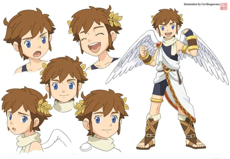 blue eyes angel wings smile Pit (Kid Icarus) video game Kid Icarus Image
