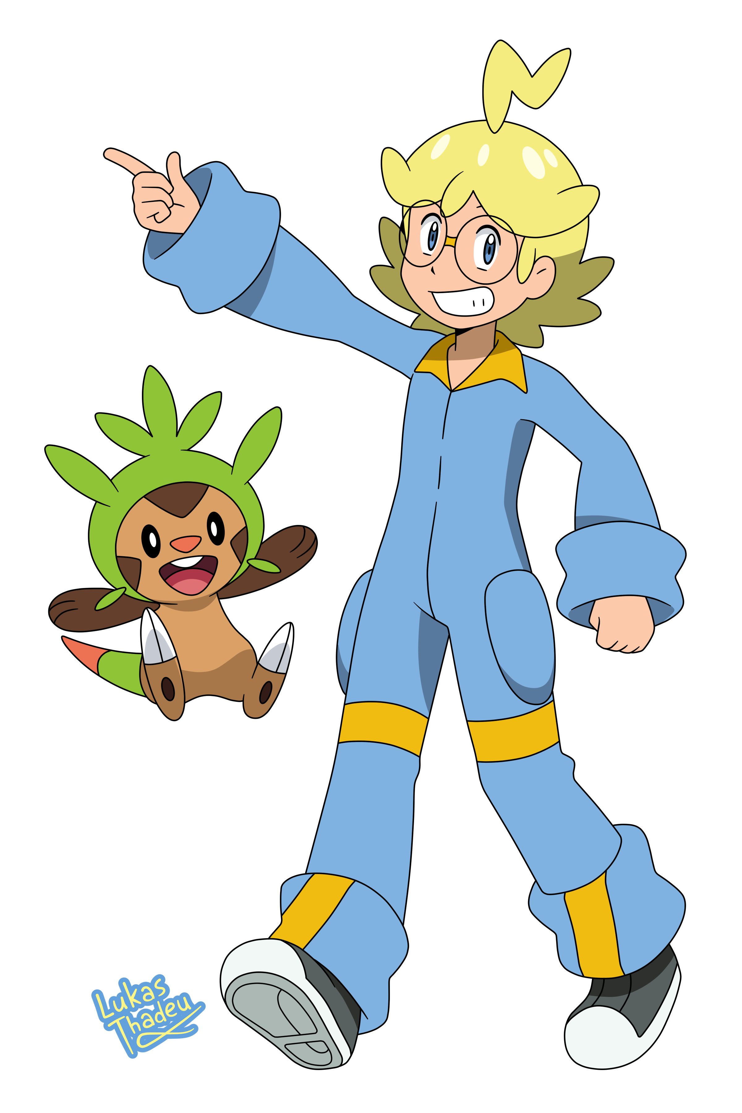 Pokemon anime - Clemont (Sun and Moon style) by lukasthadeuart