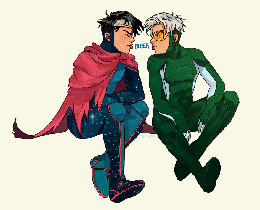 Download Billy Kaplan Tommy Shepherd Black Hair White Hair Speed (Marvel Comics) Wiccan (Marvel Comics) Comic Young Avengers Art