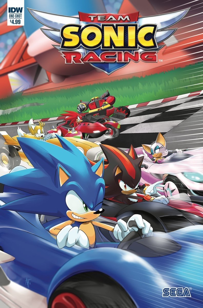 Download IDW Comics Team Sonic Racing Car Wink Knuckles The Echidna E-123 Omega Miles 'Tails' Prower Rouge The Bat Shadow The Hedgehog Sonic The Hedgehog Comic Sonic The Hedgehog (IDW) Art