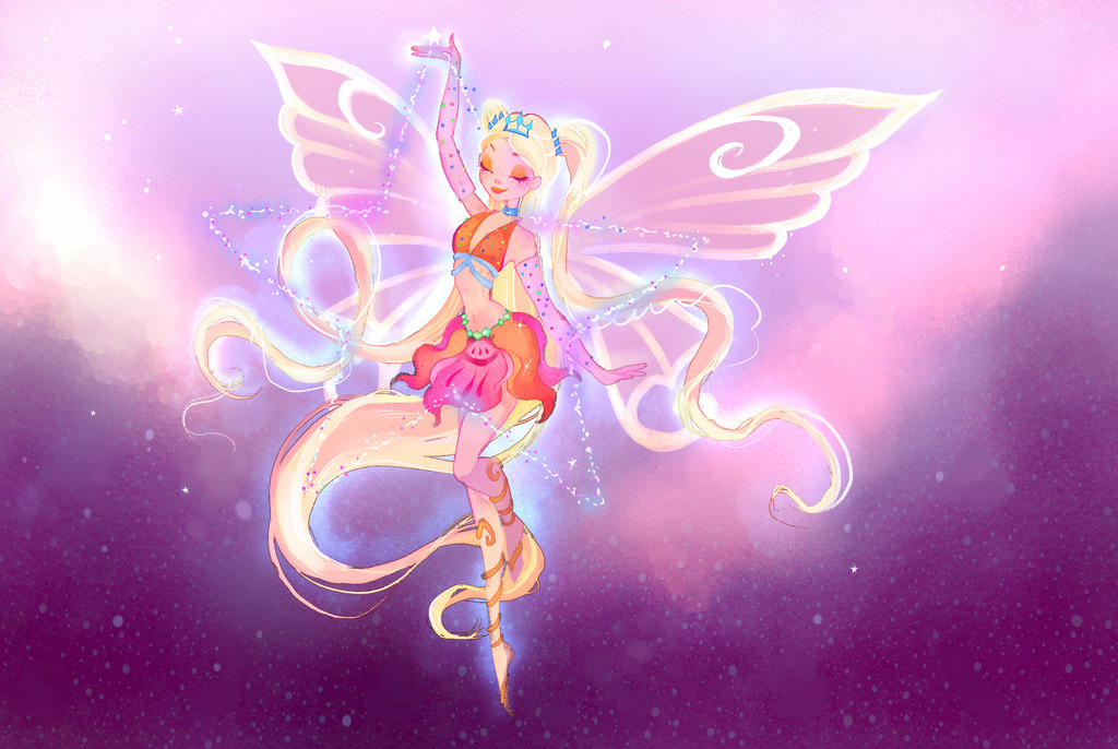 Download Long Hair Blonde Wings Fairy Stella (Winx Club) TV Show Winx Club Art