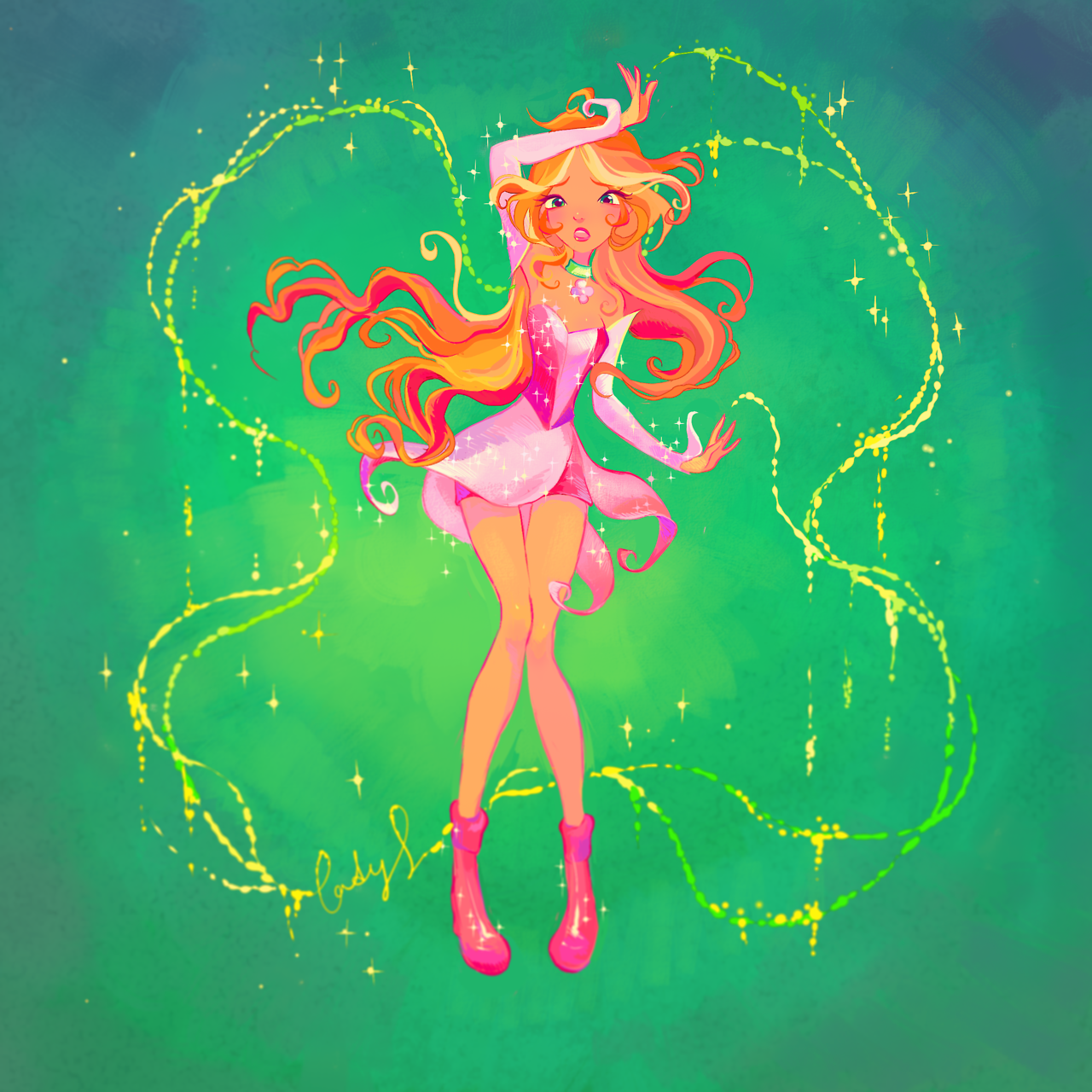 Download Brown Hair Fairy Flora (Winx Club) TV Show Winx Club Art
