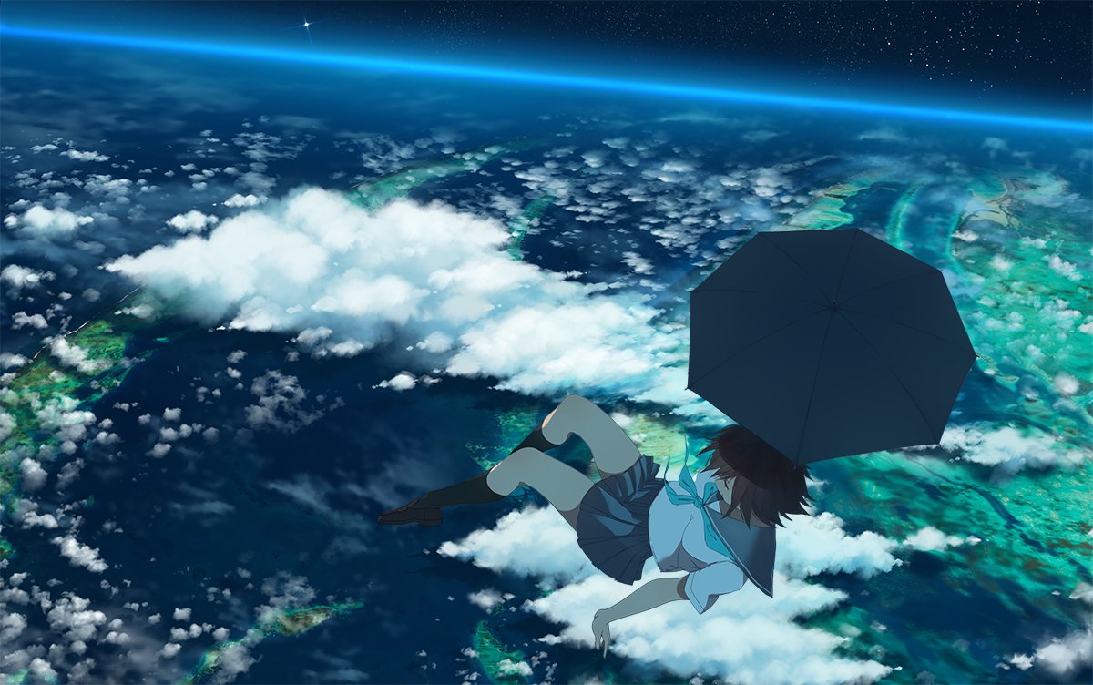 Download School Uniform Cloud Sky Anime Girl Anime Girl Sky Anime Art