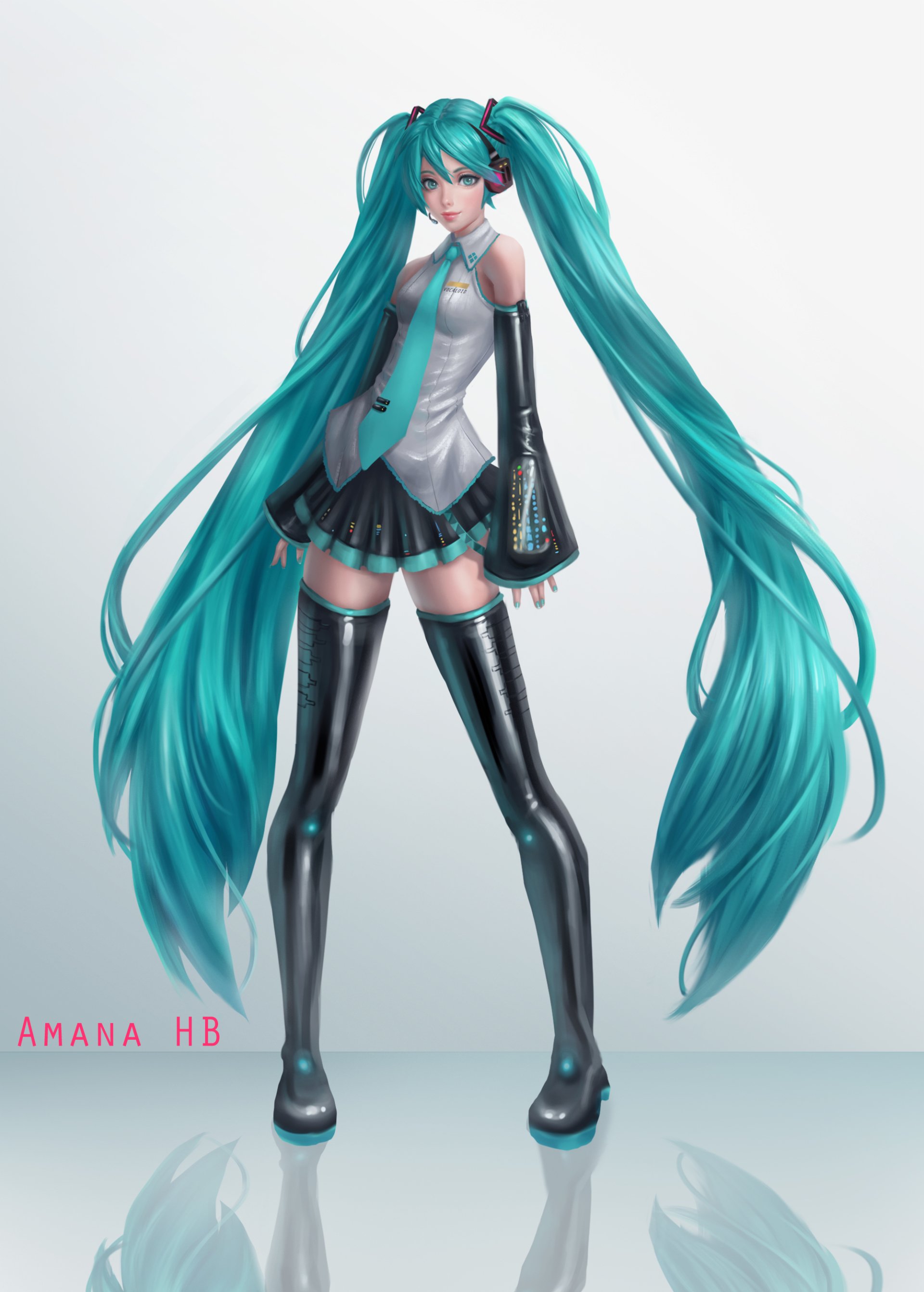 Hatsune Miku Redraw by Amana_HB