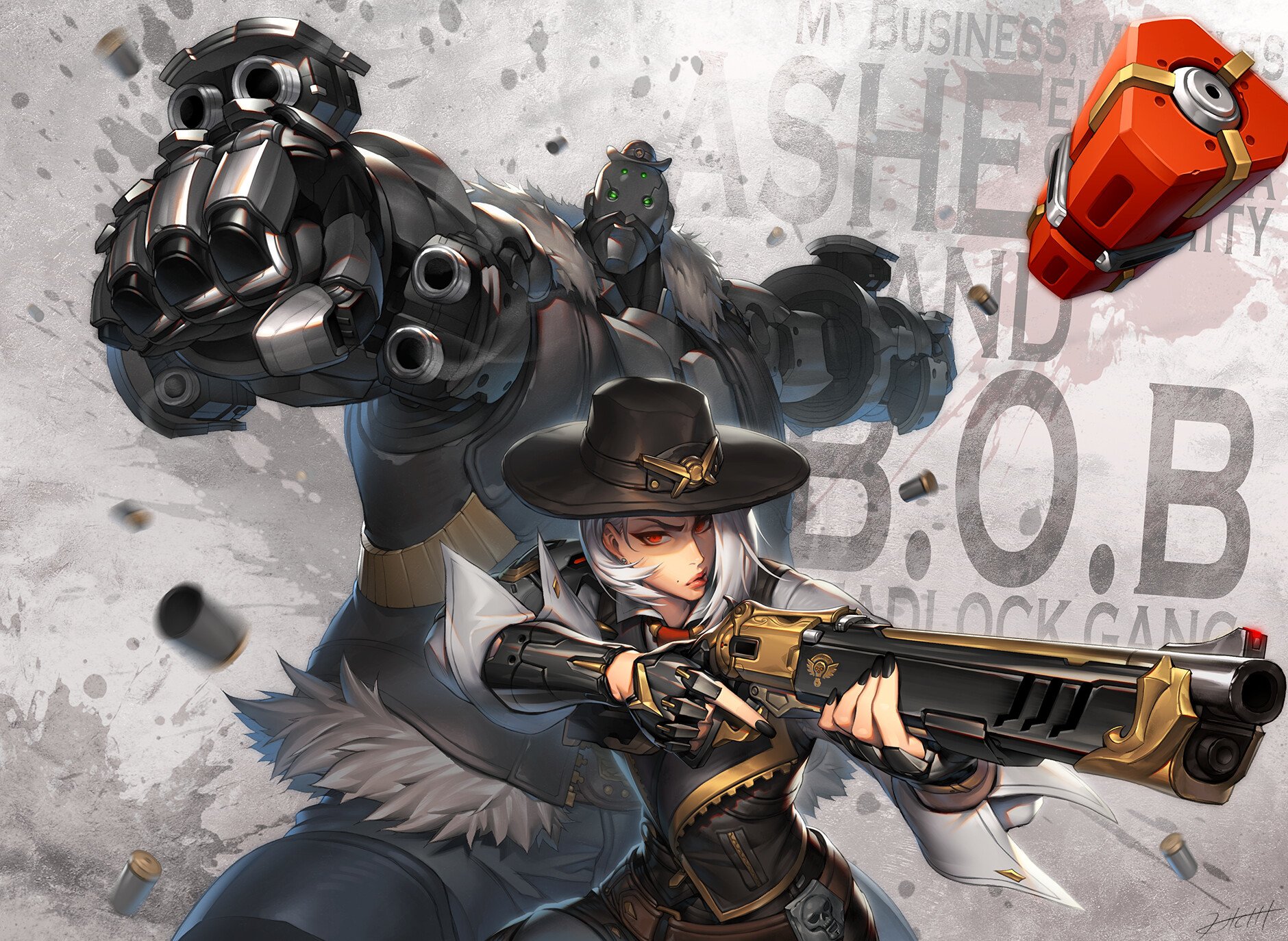Download B.O.B. (Overwatch) Ashe (Overwatch) Video Game Overwatch Art