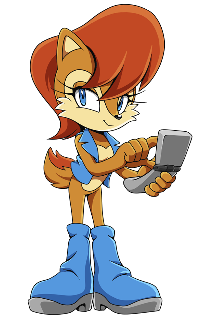Download Red Hair Jacket Boots Blue Eyes Smile Sally Acorn TV Show Sonic The Hedgehog Art
