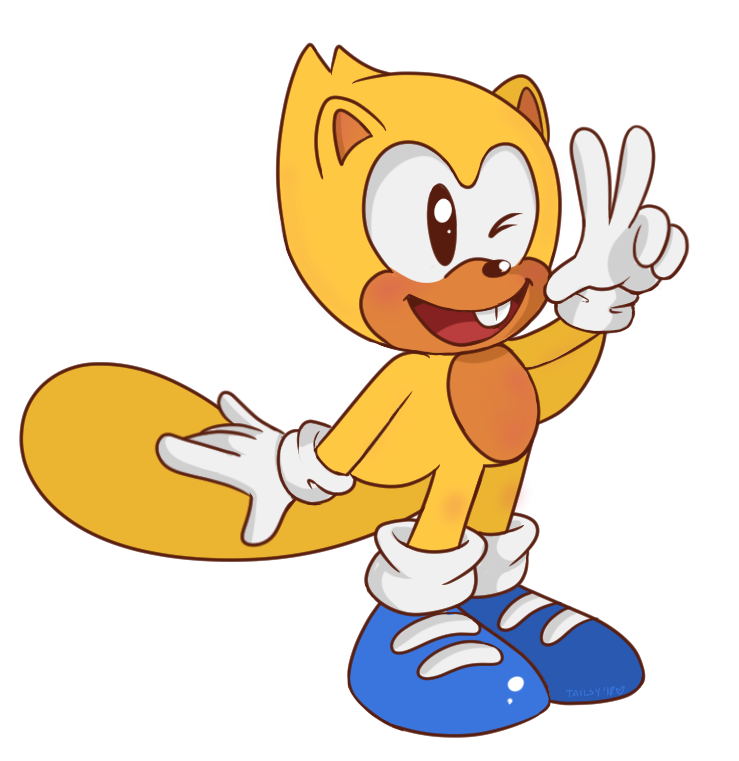 Download Peace Sign Smile Cute Ray The Flying Squirrel Video Game Sonic The Hedgehog Art