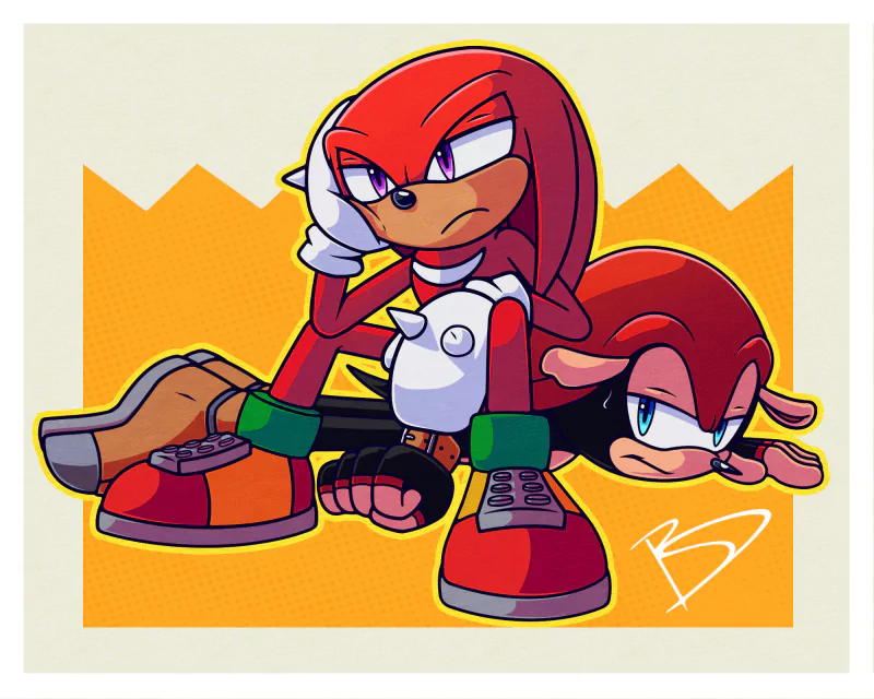 purple eyes blue eyes Mighty the Armadillo Knuckles the Echidna Comic Sonic the Hedgehog Image