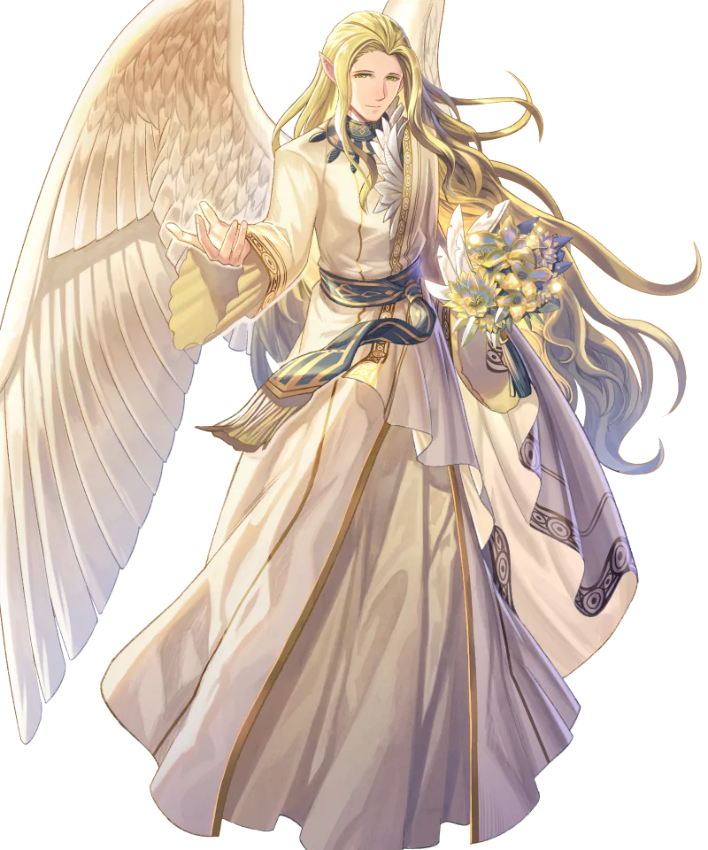 blonde long hair wings angel Rafiel (Fire Emblem) video game Fire Emblem Heroes Image