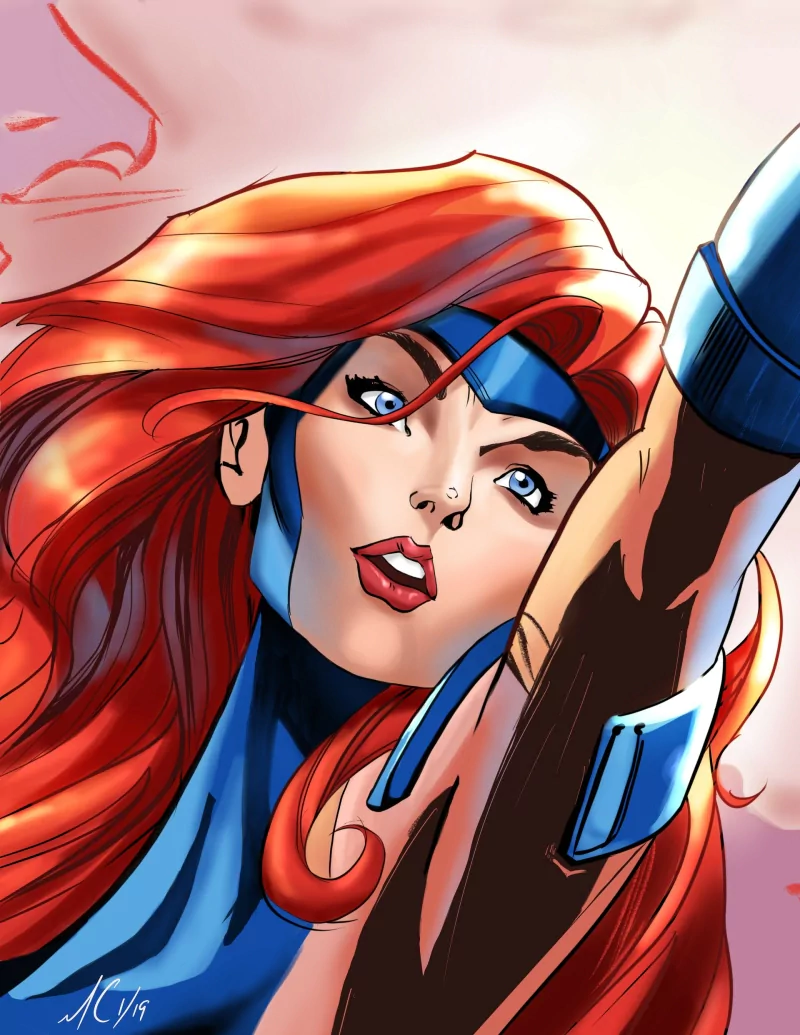 blue eyes mutant red hair Jean Grey Comic X-Men Image