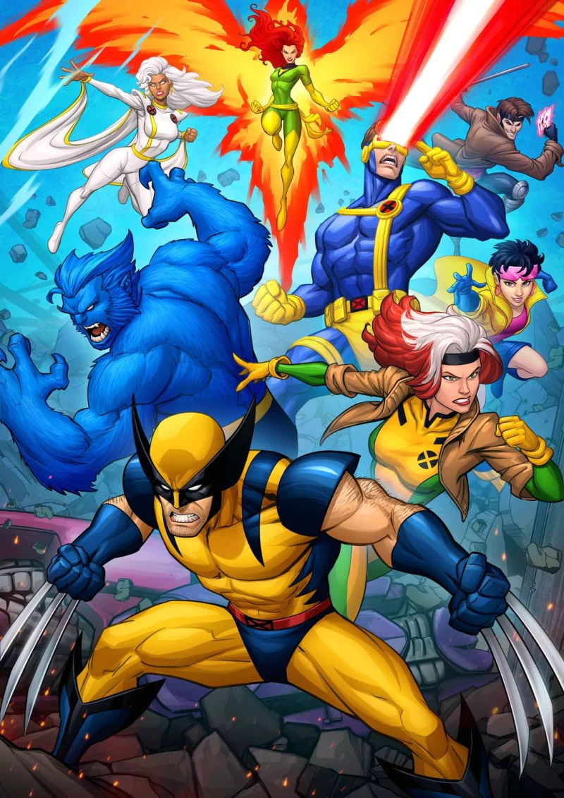 Storm (Marvel Comics) Logan James Howlett Wolverine mutant Phoenix (Marvel Comics) Gambit (Marvel Comics) Jean Grey Rogue (Marvel Comics) Beast (Marvel Comics) Jubilee (Marvel Comics) Cyclops (Marvel Comics) TV Show X-Men Image