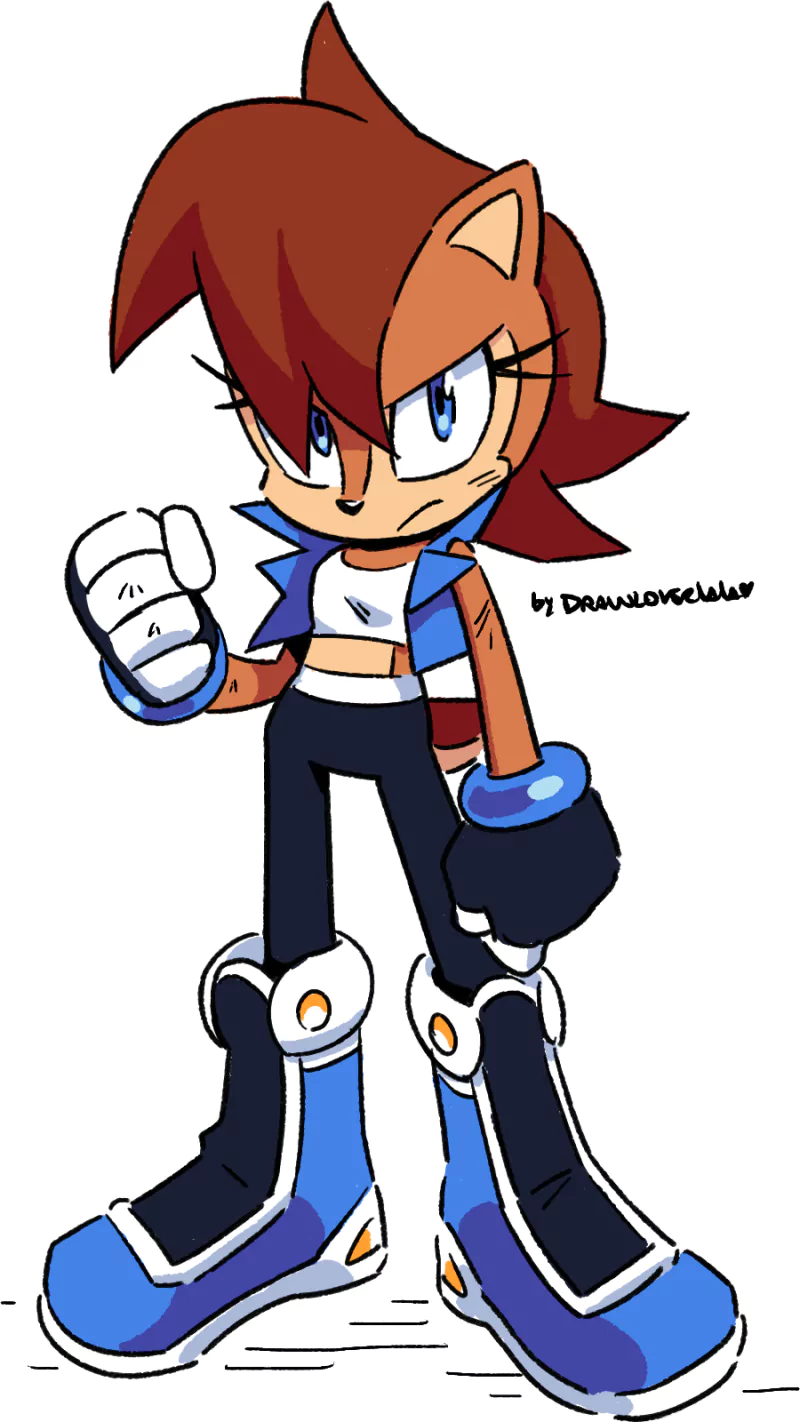 jacket boots blue eyes Sally Acorn Comic Sonic the Hedgehog Image