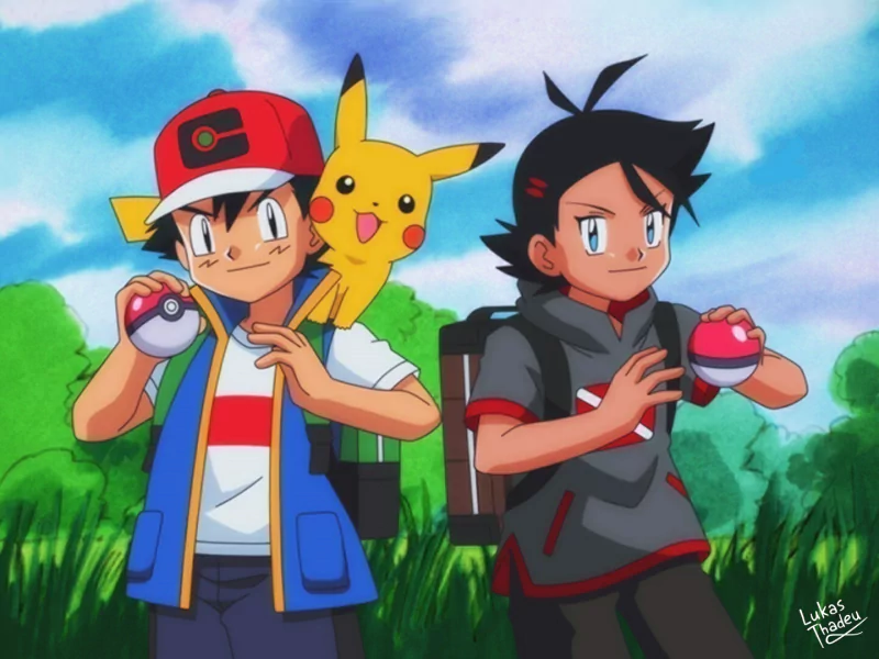  Ash and Go - 1997 art style by lukasthadeuart
