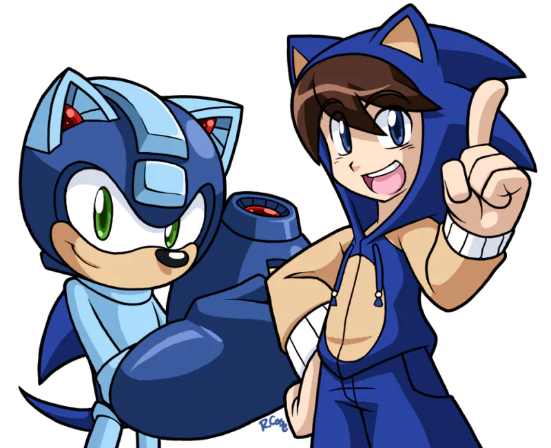  MegaSonic and Rock the Hedghoody by rongs1234