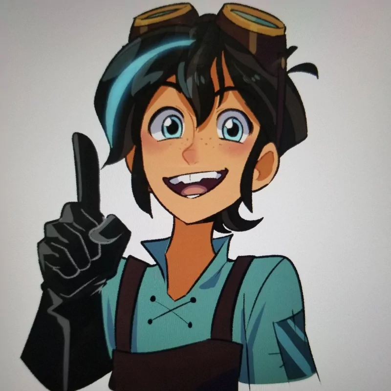 goggles two-toned hair cute smile black hair Tangled blue eyes Varian (Tangled) TV Show Tangled: The Series Image