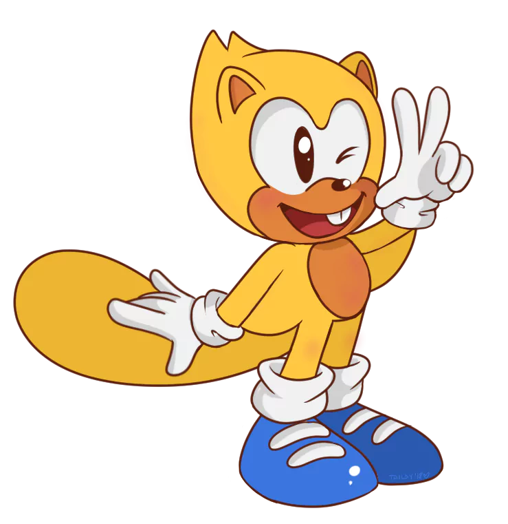 peace sign smile cute Ray the Flying Squirrel video game Sonic the Hedgehog Image