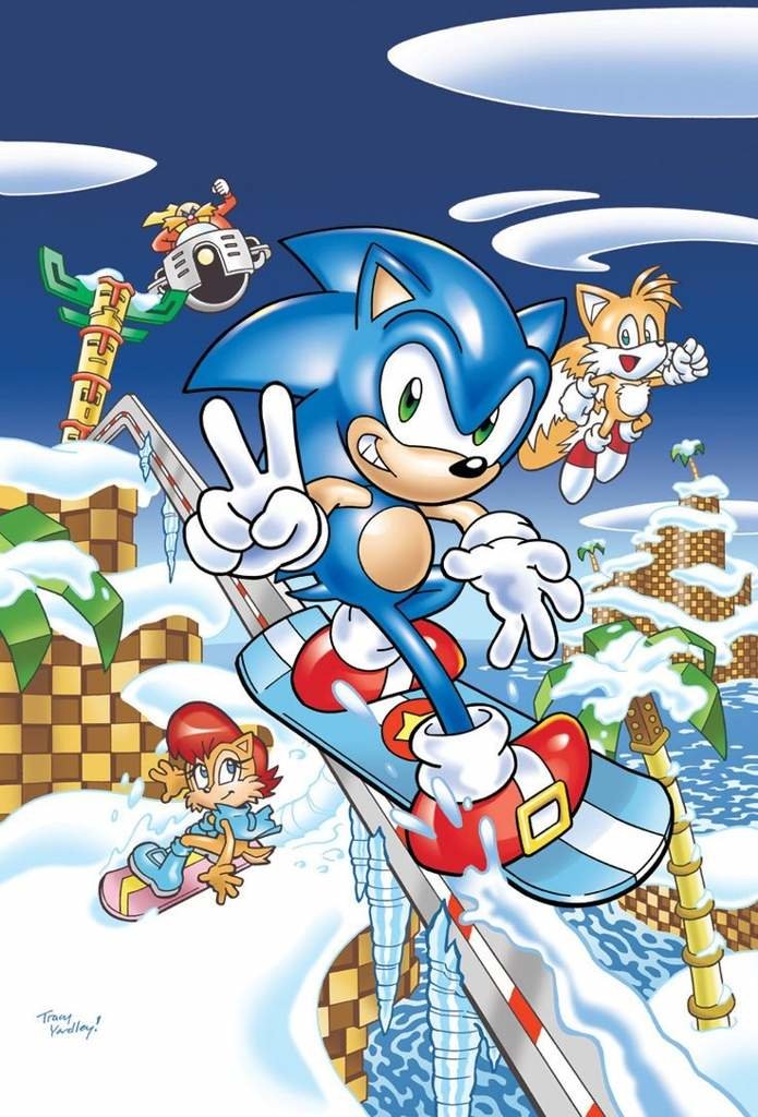Download Peace Sign Archie Comics Blue Eyes Green Eyes Smile Doctor Robotnik Snow Miles 'Tails' Prower Sonic The Hedgehog Sally Acorn Comic Sonic Super Digest Art