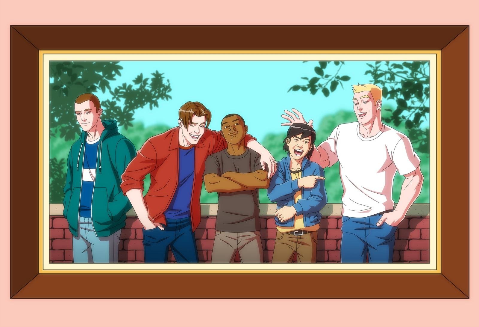 Download Ultimate Spider-Man (TV Show) Brown Hair Black Hair Blonde Flash Thompson Ben Reilly Amadeus Cho Miles Morales Peter Parker TV Show Art