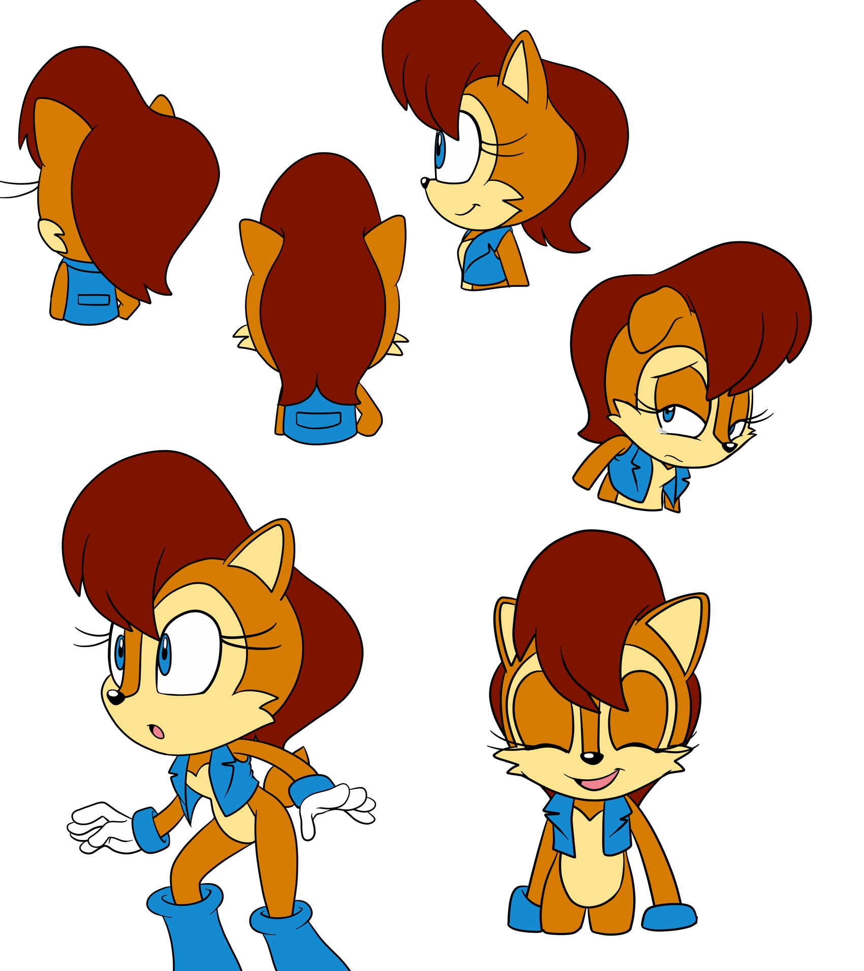 Download Red Hair Blue Eyes Sally Acorn Comic Sonic The Hedgehog Art
