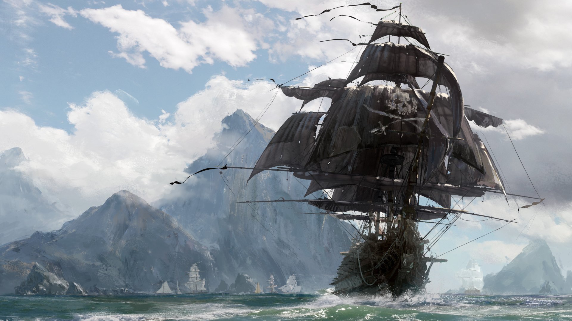 Download Pirate Ship Video Game Skull And Bones Art