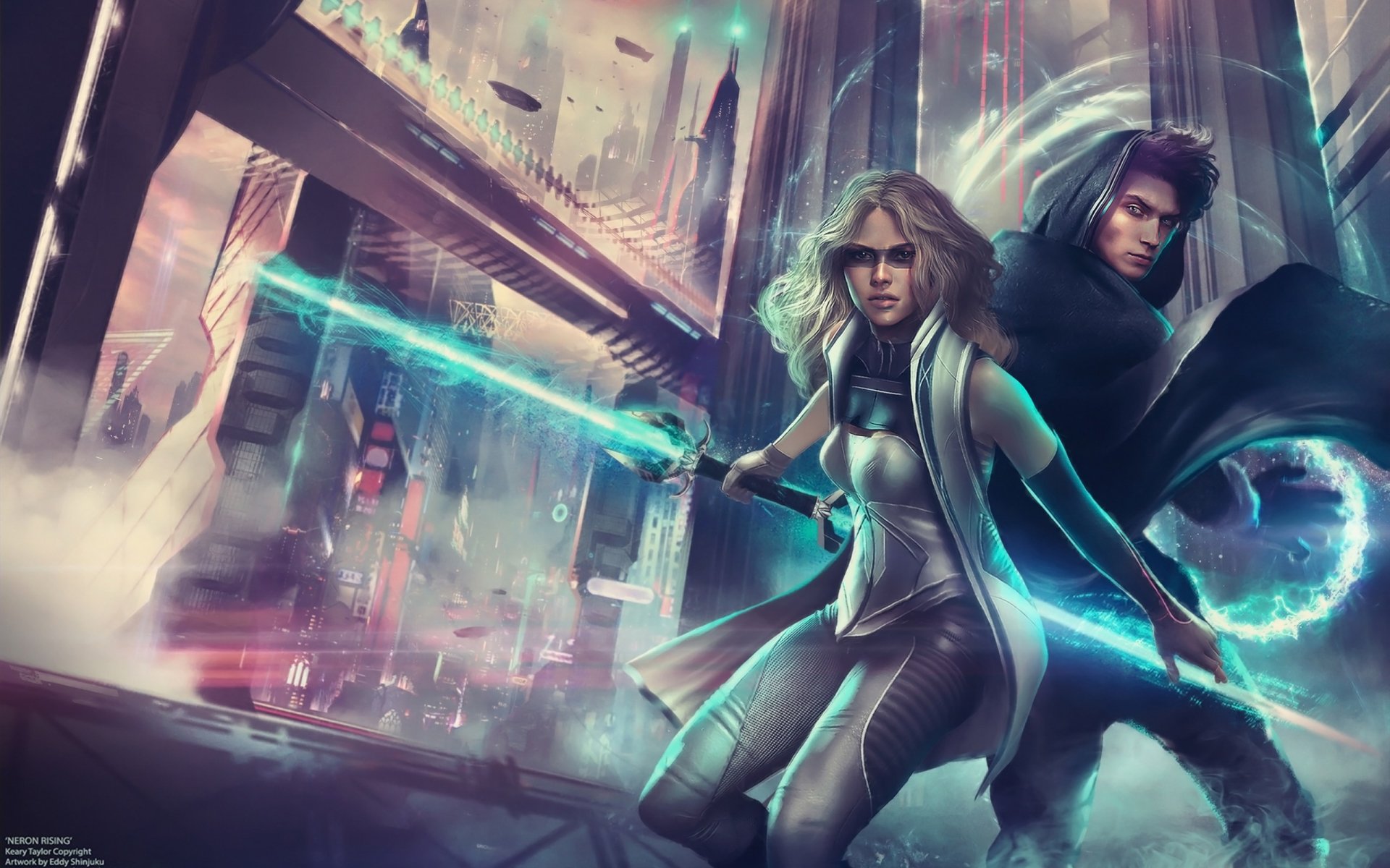 Download Lightsaber Sci Fi Woman Warrior Art