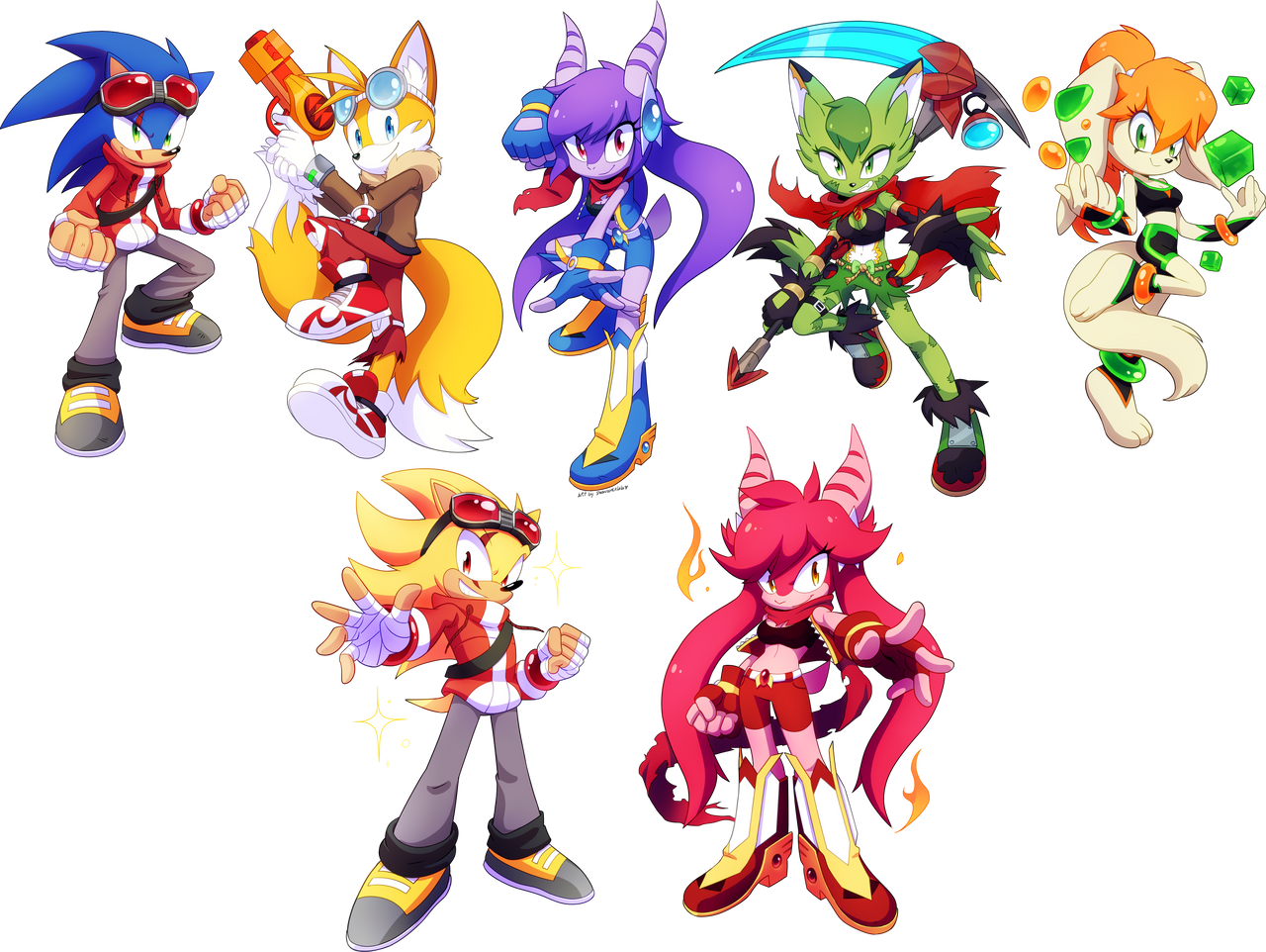 Download Super Sonic Mobians (Sonic The Hedgehog) Miles 'Tails' Prower Video Game Sonic The Hedgehog Art