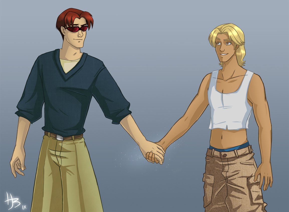 Download Brown Hair Blonde Glasses Scott Summers Alex Summers TV Show X-men: Evolution Art