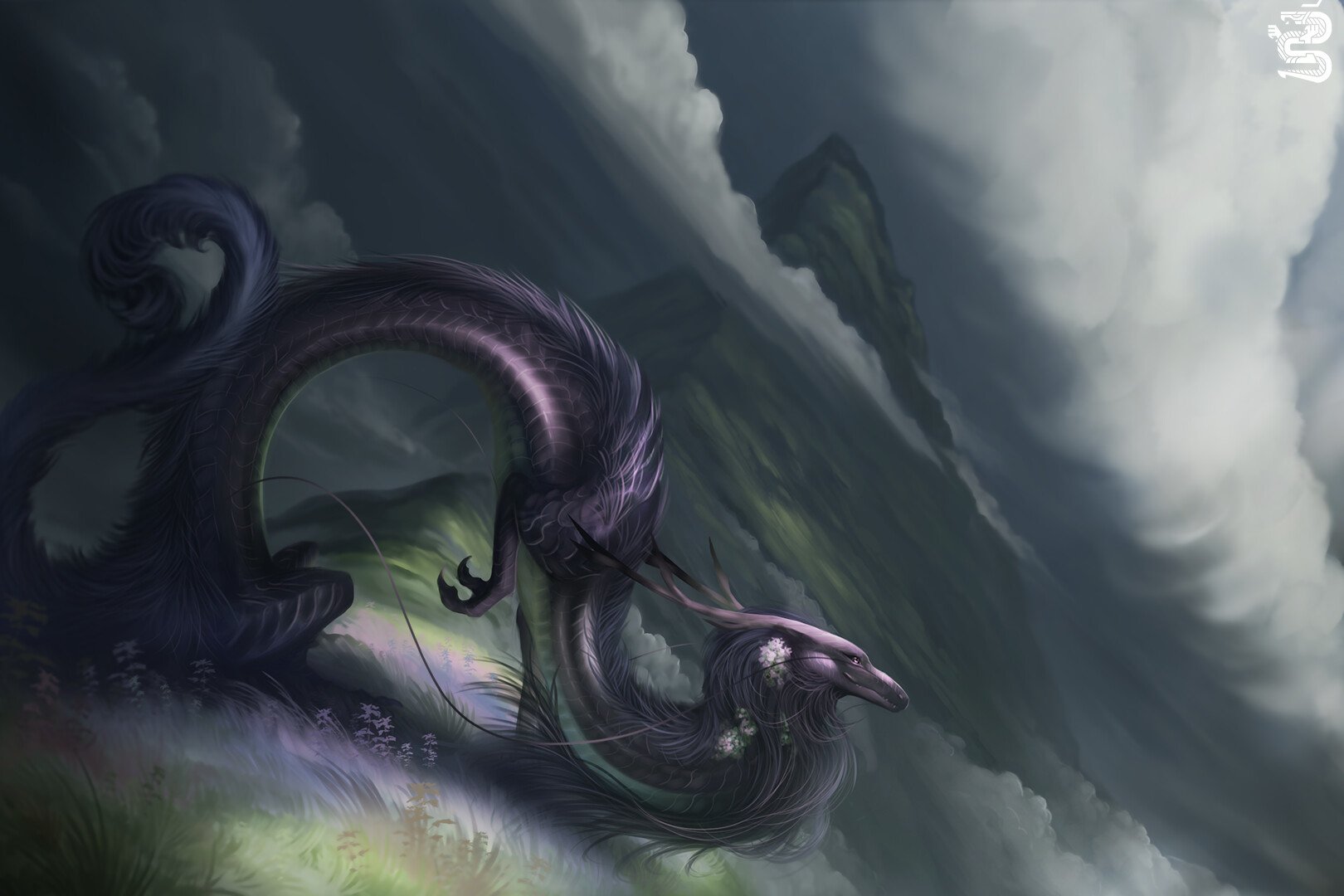 Download Fantasy Chinese Dragon Black Dragon Art