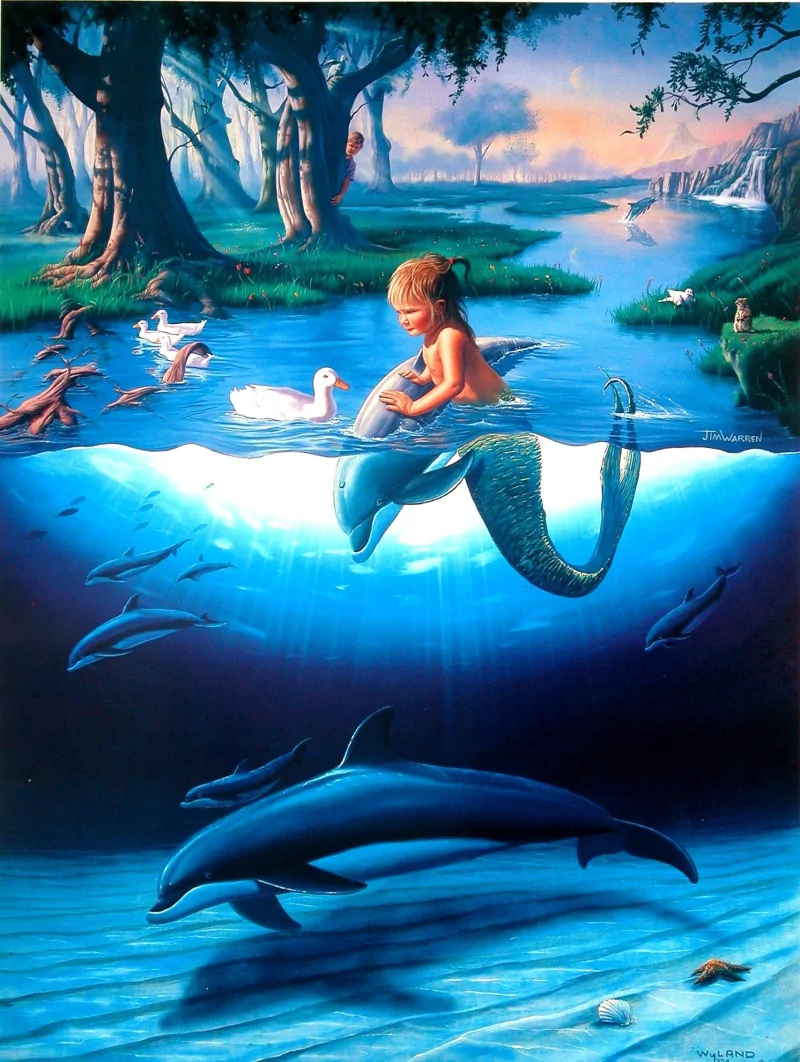 underwater duck river fantasy mermaid Image
