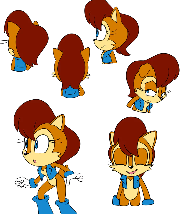 red hair blue eyes Sally Acorn Comic Sonic the Hedgehog Image