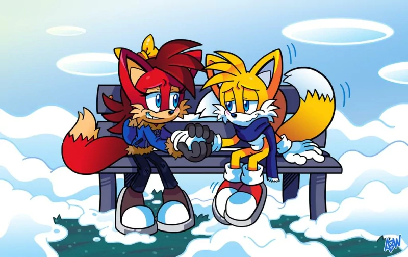 snow blue eyes smile Fiona Fox Miles 'Tails' Prower Comic Sonic the Hedgehog Image