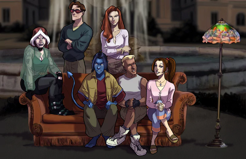Kurt Wagner mutant X-Men Scott Summers Cyclops (Marvel Comics) Spyke (Marvel Comics) Kitty Pryde Rogue (Marvel Comics) Nightcrawler (Marvel Comics) Jean Grey TV Show X-men: Evolution Image