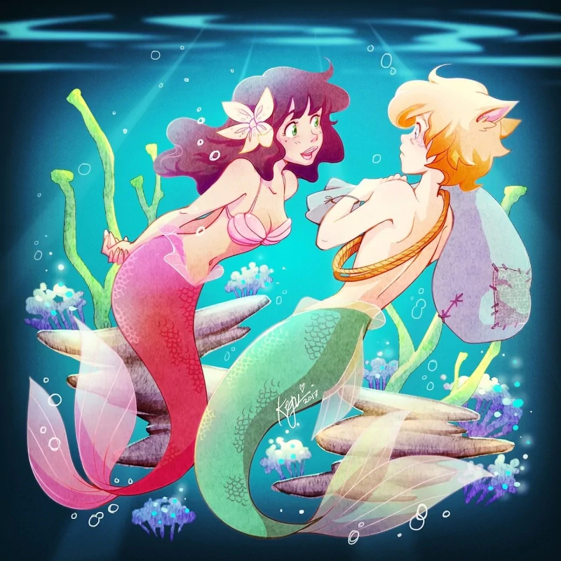 blonde tail merman mermaid Urchin (The Little Mermaid) Gabriella (The Little Mermaid) TV Show The Little Mermaid Image