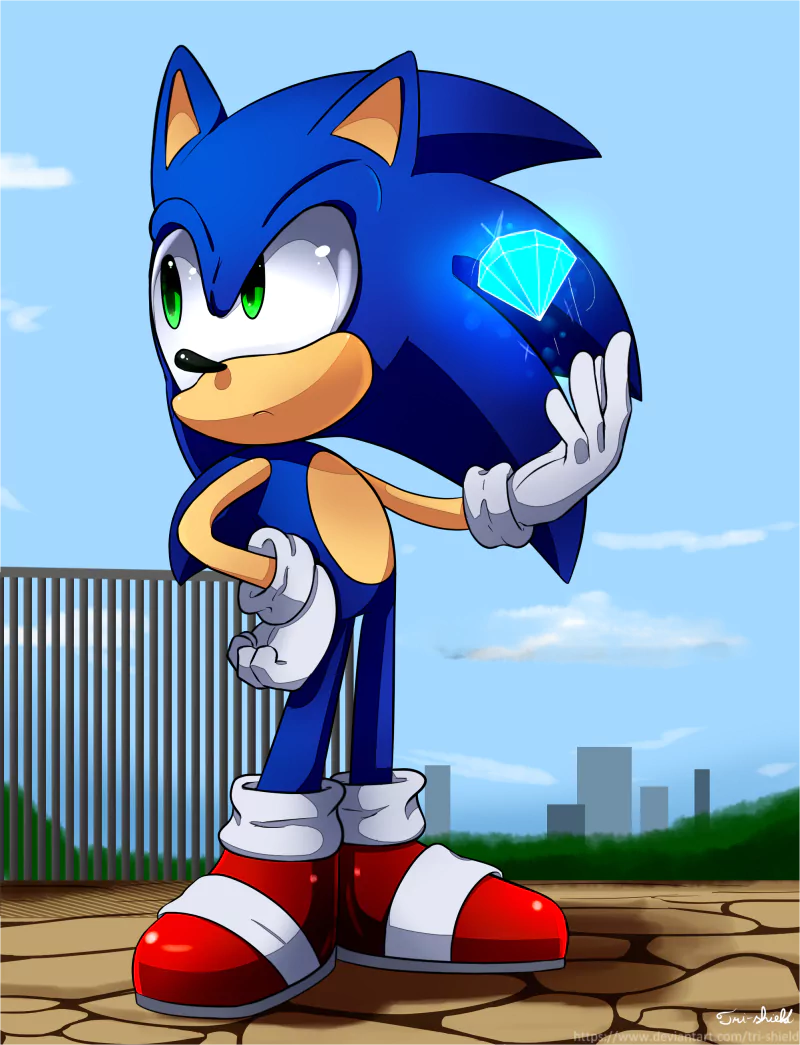sneakers green eyes Chaos Emerald video game Sonic the Hedgehog Image