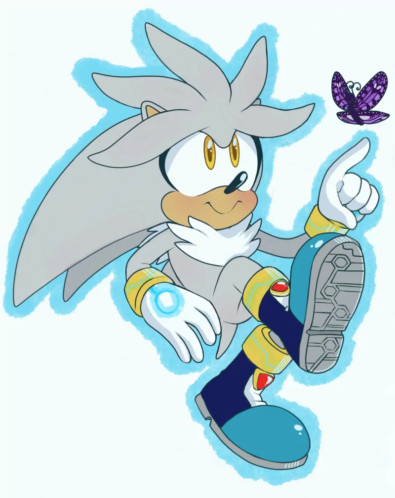 smile boots butterfly cute Silver the Hedgehog video game Sonic the Hedgehog Image