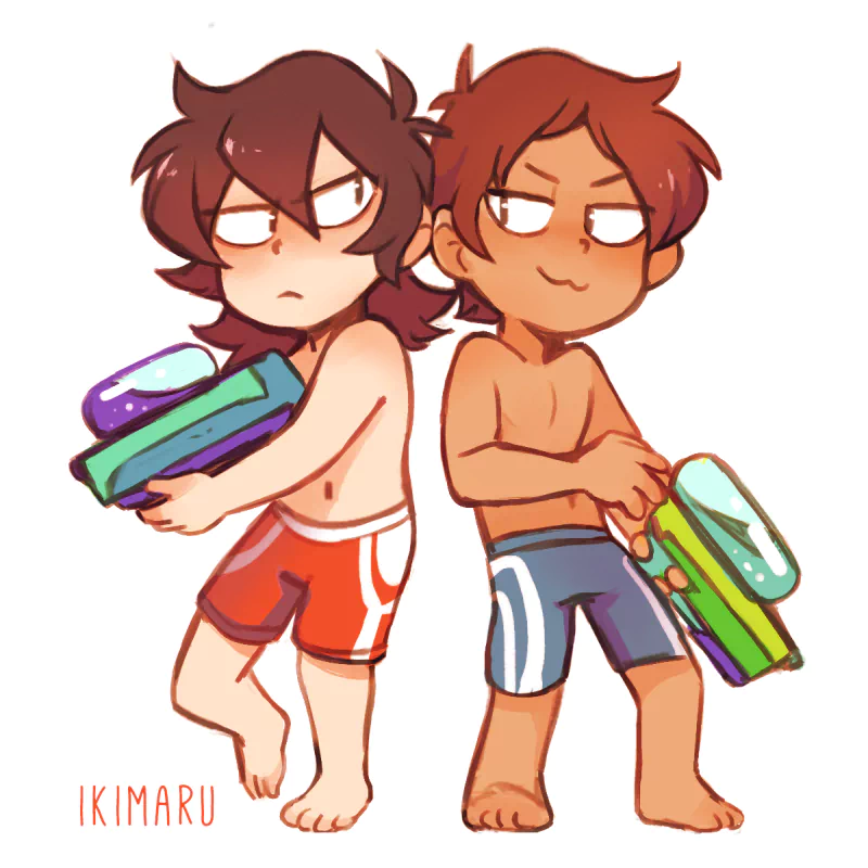 Keith Kogane Voltron Legendary Defender brown hair barefoot shorts water gun Lance (Voltron) TV Show Image