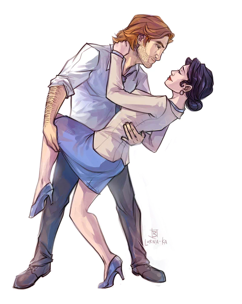 The Wolf Amoug Us dancing Bigby Wolf Snow White (Fables) video game The Wolf Among Us Image