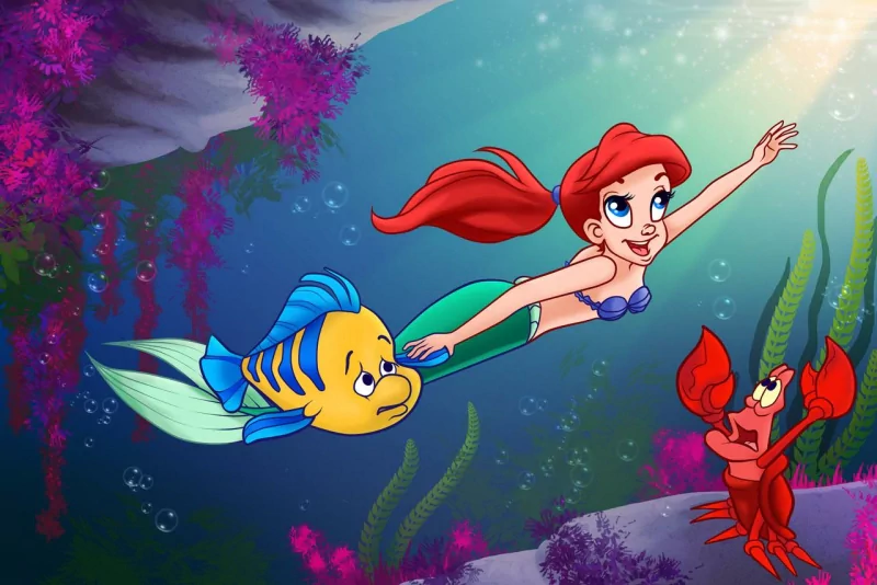 crab fish underwater Sebastian (The Little Mermaid) red hair mermaid Flounder (The Little Mermaid) Ariel (The Little Mermaid) TV Show The Little Mermaid Image
