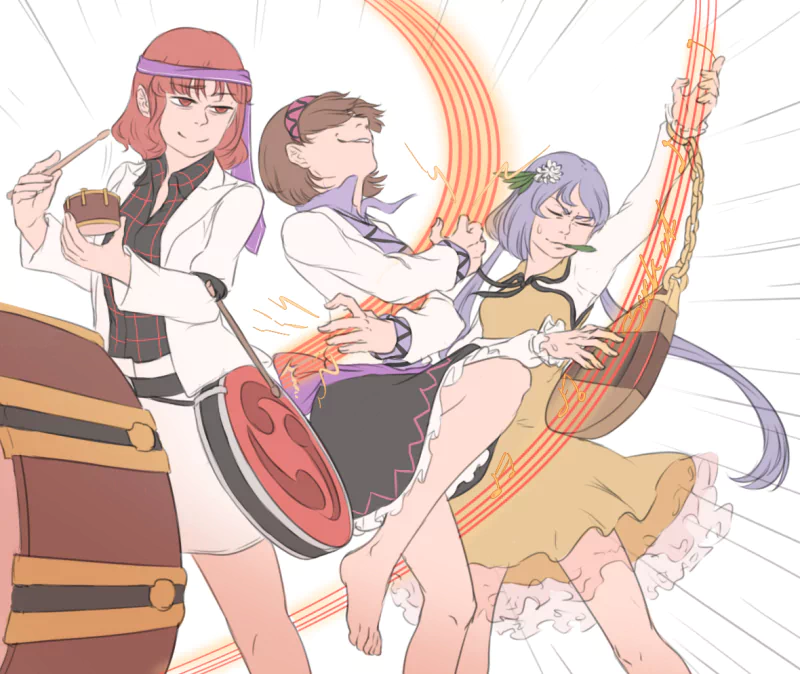 Yatsuhashi Tsukumo Benben Tsukumo Raiko Horikawa Anime Touhou Image