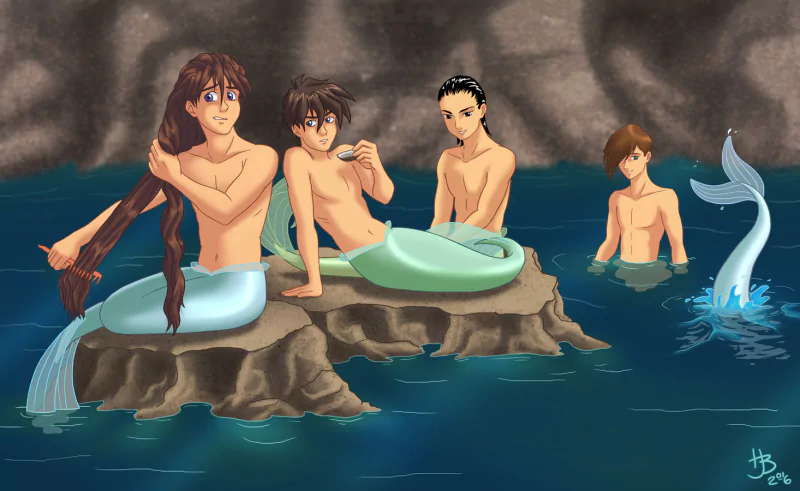 long hair hair water tail merman fantasy mermaid Image