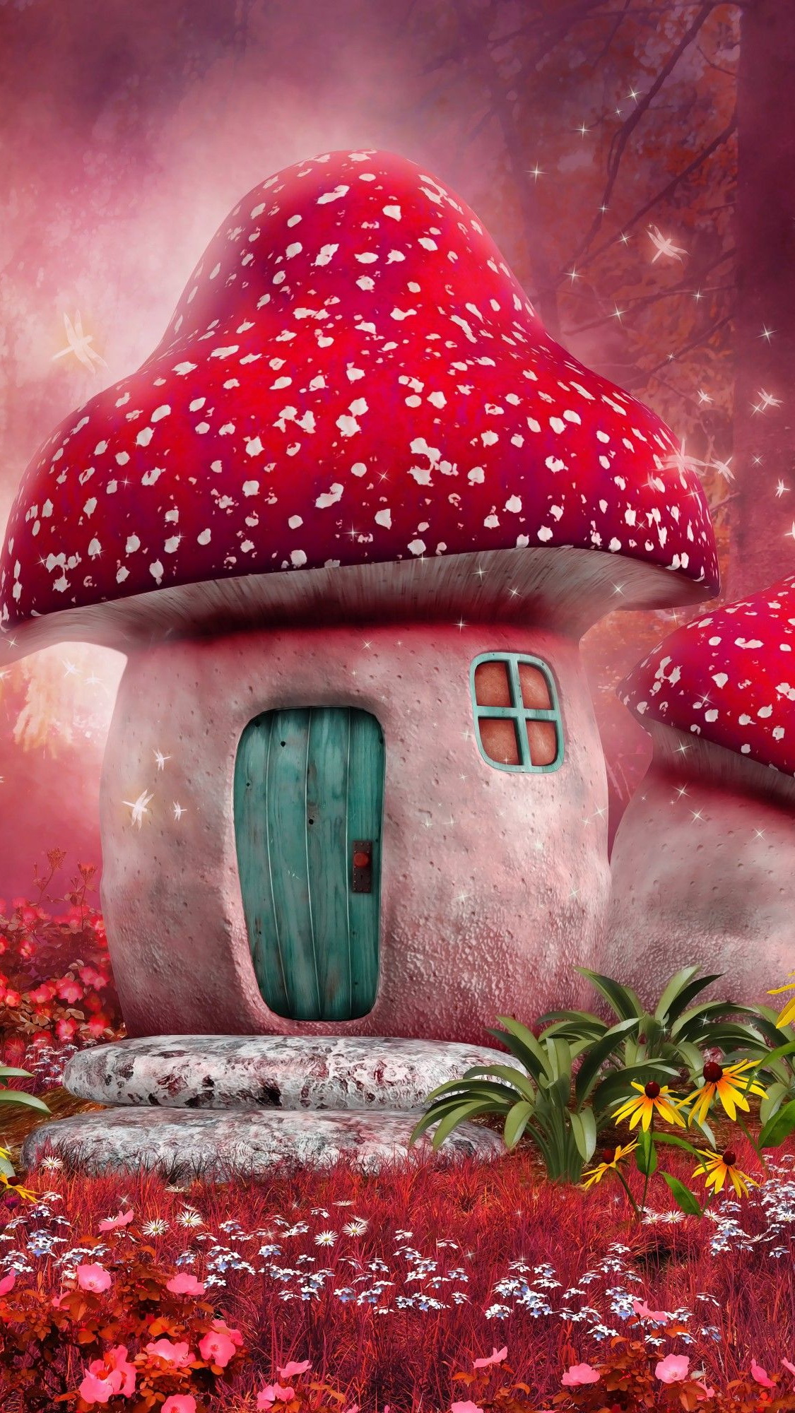 Mushroom House in Fantasy Forest