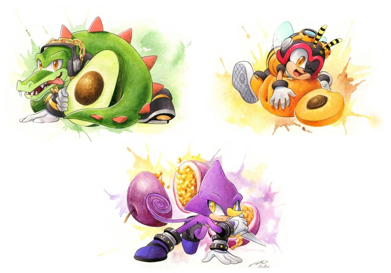 Download Espio The Chameleon Charmy Bee Vector The Crocodile Video Game Sonic The Hedgehog Art