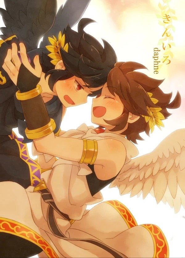 Download Brown Hair Black Hair Cute Wings Angel Dark Pit (Kid Icarus) Pit (Kid Icarus) Video Game Kid Icarus Art