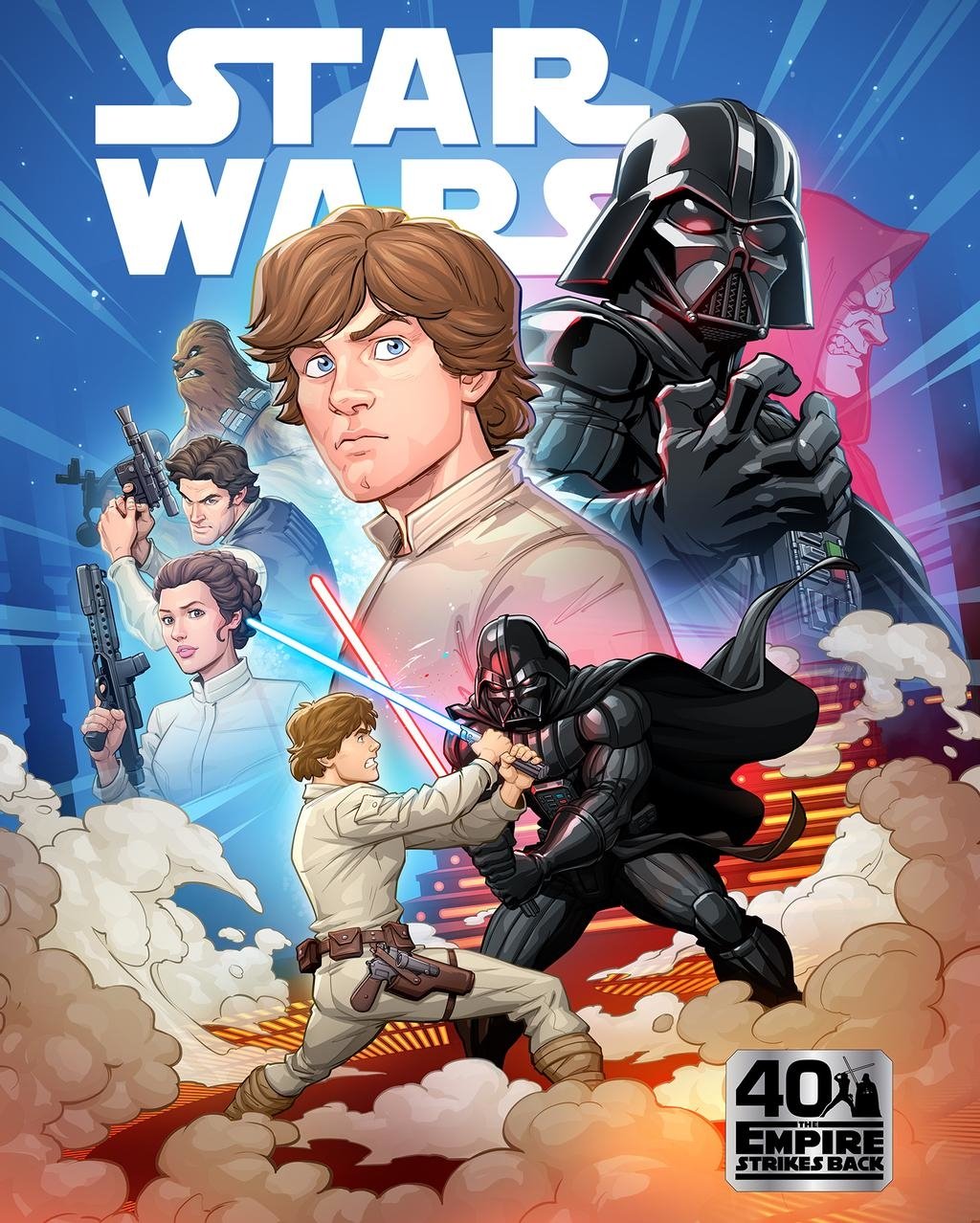 Download Darth Sidious Chewbacca Lightsaber Star Wars Emperor Palpatine Han Solo Princess Leia Organa Darth Vader Luke Skywalker Movie Star Wars Episode V: The Empire Strikes Back Art