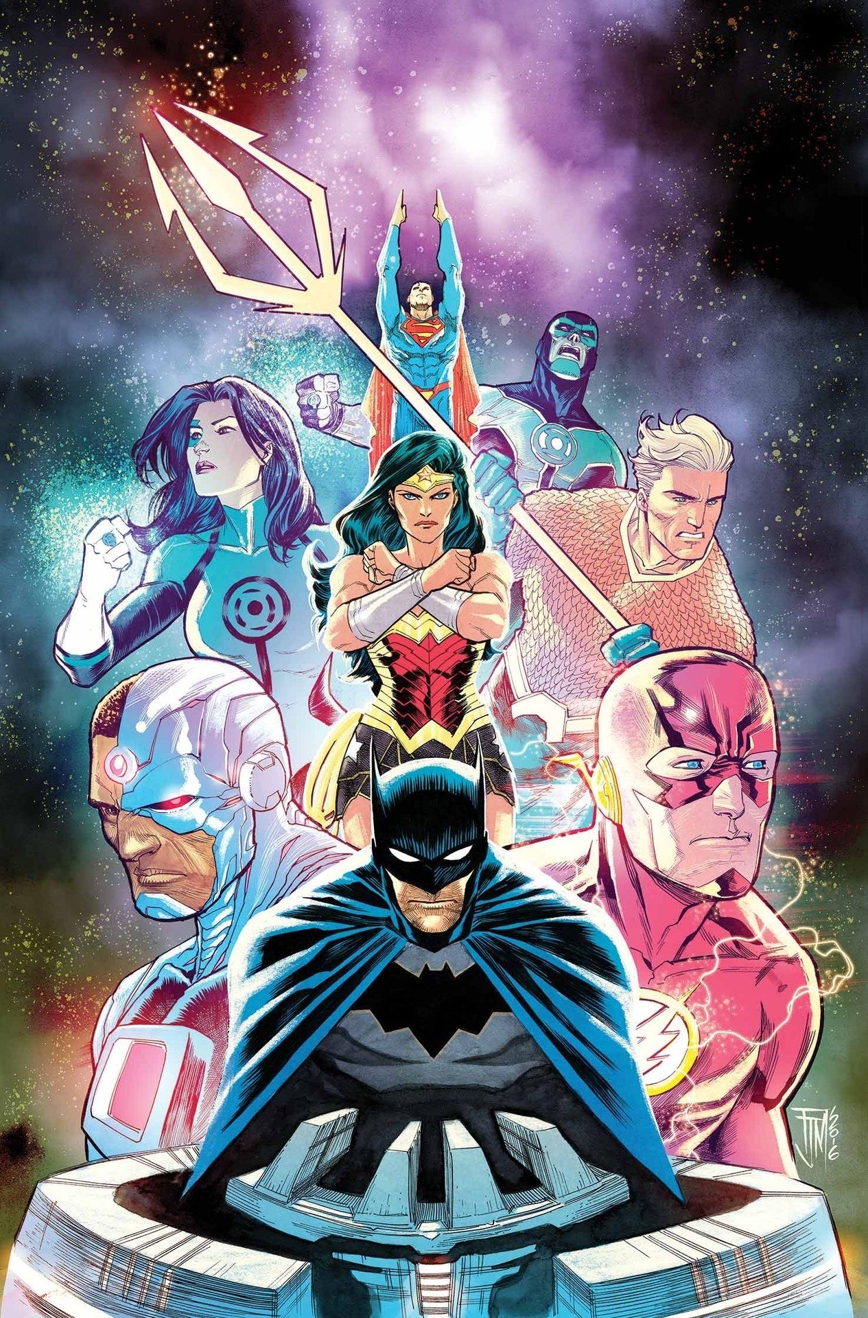 Download DC Comics Flash Simon Baz Superman Cyborg (DC Comics) Aquaman Jessica Cruz (Green Lantern) Green Lantern Batman Wonder Woman Comic Justice League Art